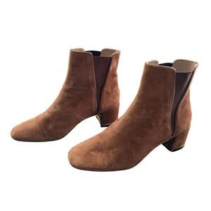 JB Martin Womens Chelsea Boots EU 40 Chestnut Brown Suede Leather Ankle Booties